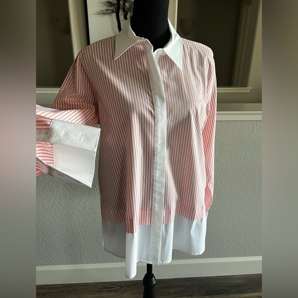 New MARTHA STEWART STRIPED BLOUSE - MEDIUM - Picture 2 of 5